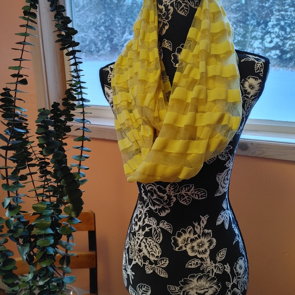 Yellow Sheer Infinity Scarf